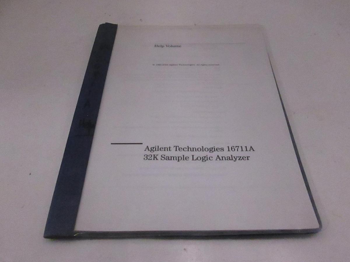 Used Agilent Technologies 16711A 32K Sample Logic Analyzer Help Volume, Used