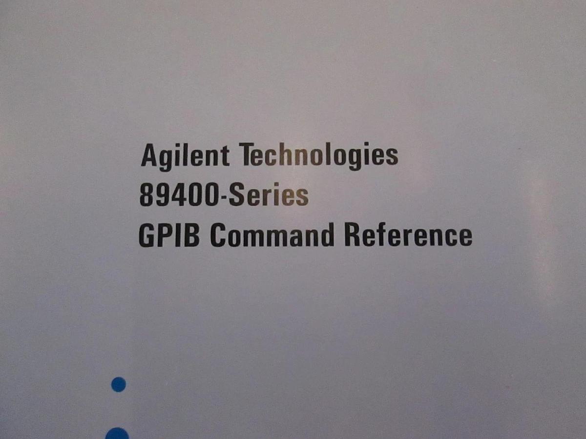 Used Agilent Technologies 89400 Series GPIB Command Reference, Used