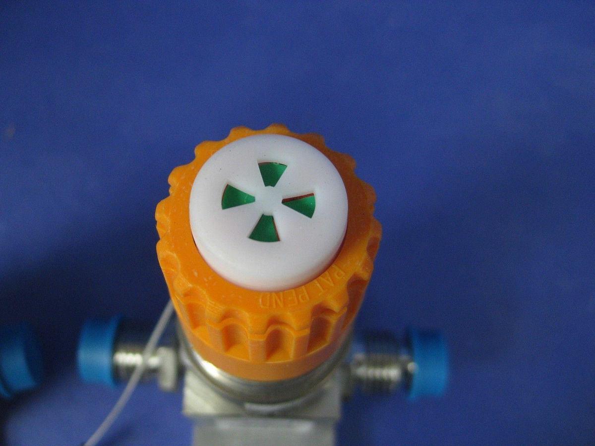 Used APTECH AP3625SM Manual Diaphragm Valve w/ Orange-Yellow Handle & LOTO, Lot of 2