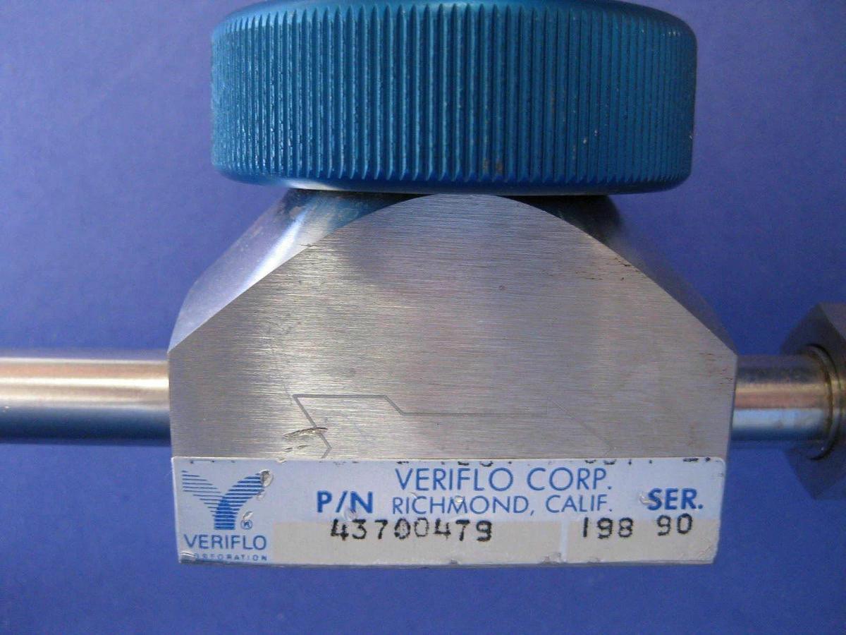 Used Veriflo Gas Stick Assy w/ HFRQ100W Regulator, 43700479 High Flow Valves, Gauges