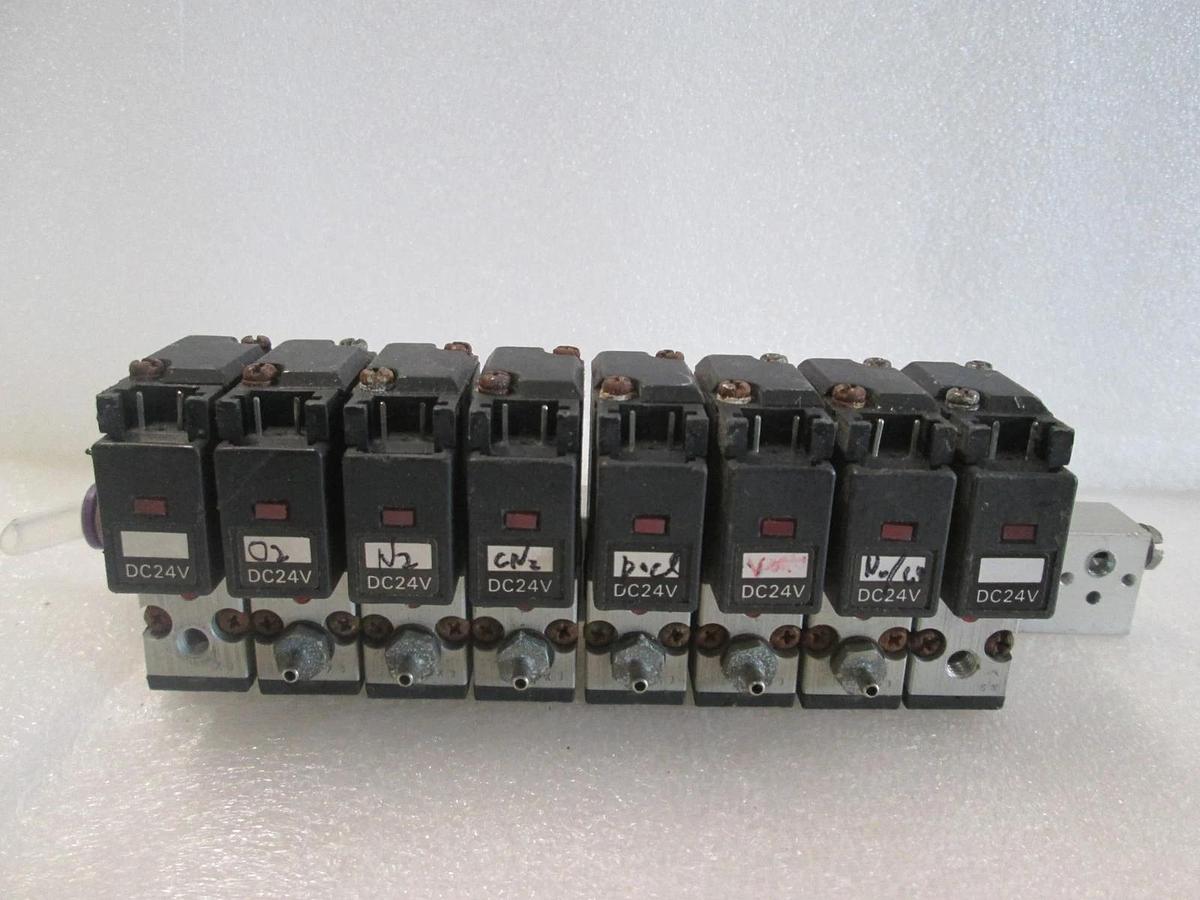 Used Koganei, V030E1, Solenoid Valve Block Assy, 8 Valve, Used