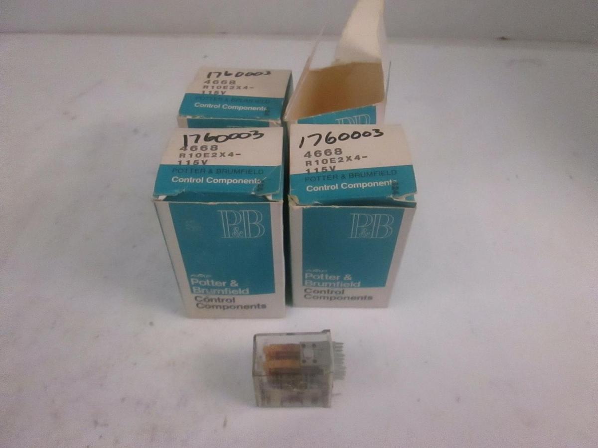 Used POTTER & BRUMFIELD R10-E2-X4-115V Relay, 5A, 28 VDC, Lot of 4, NIB