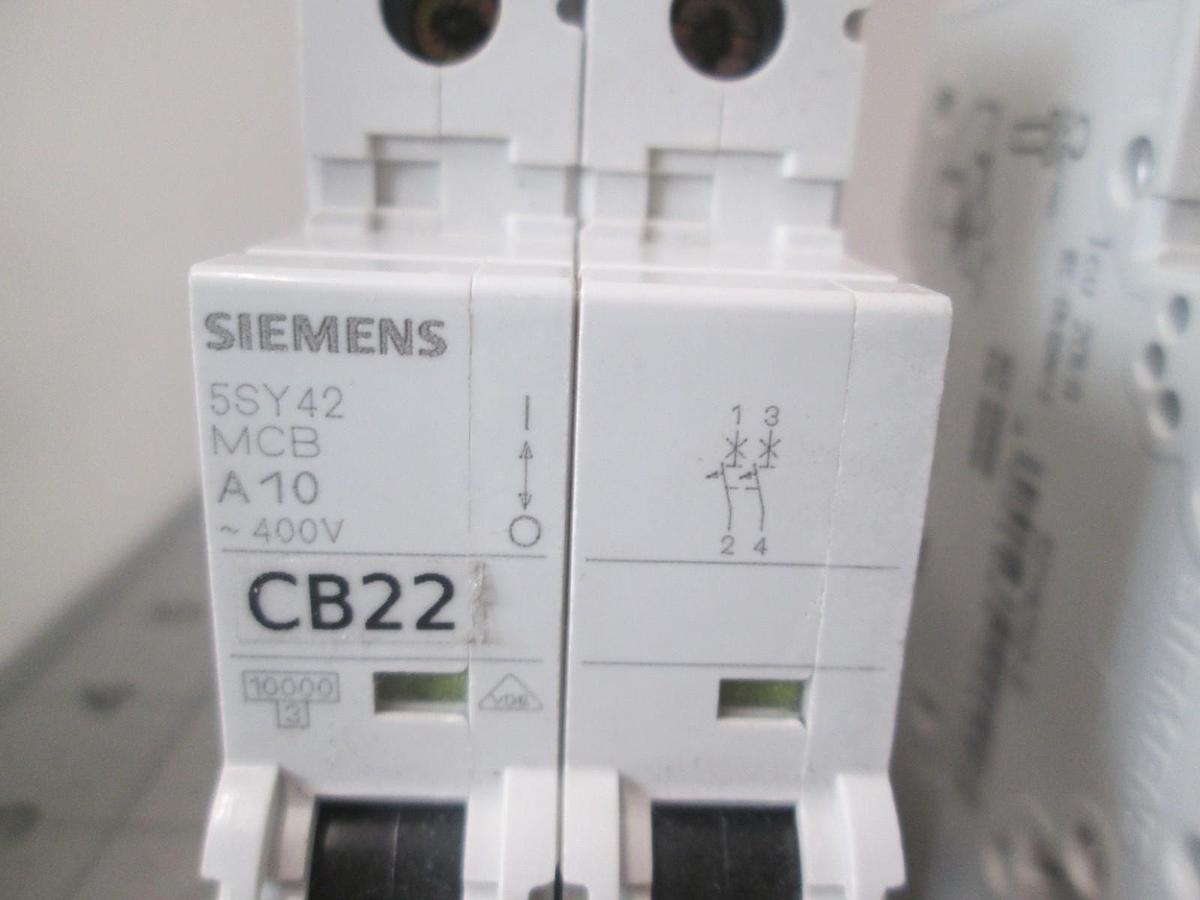 Used Siemens, 5SY42 MCB, Circuit Breaker, 2 Pole, Used, Lot of 2