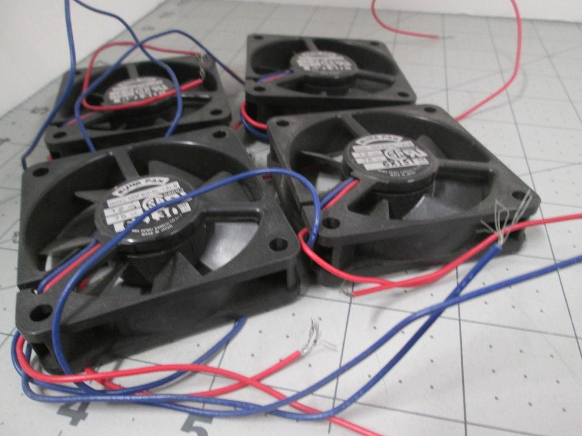 Used Elina Fan, HDF6015L-12LB, 12VDC, 75mA, Used, Lot of 4
