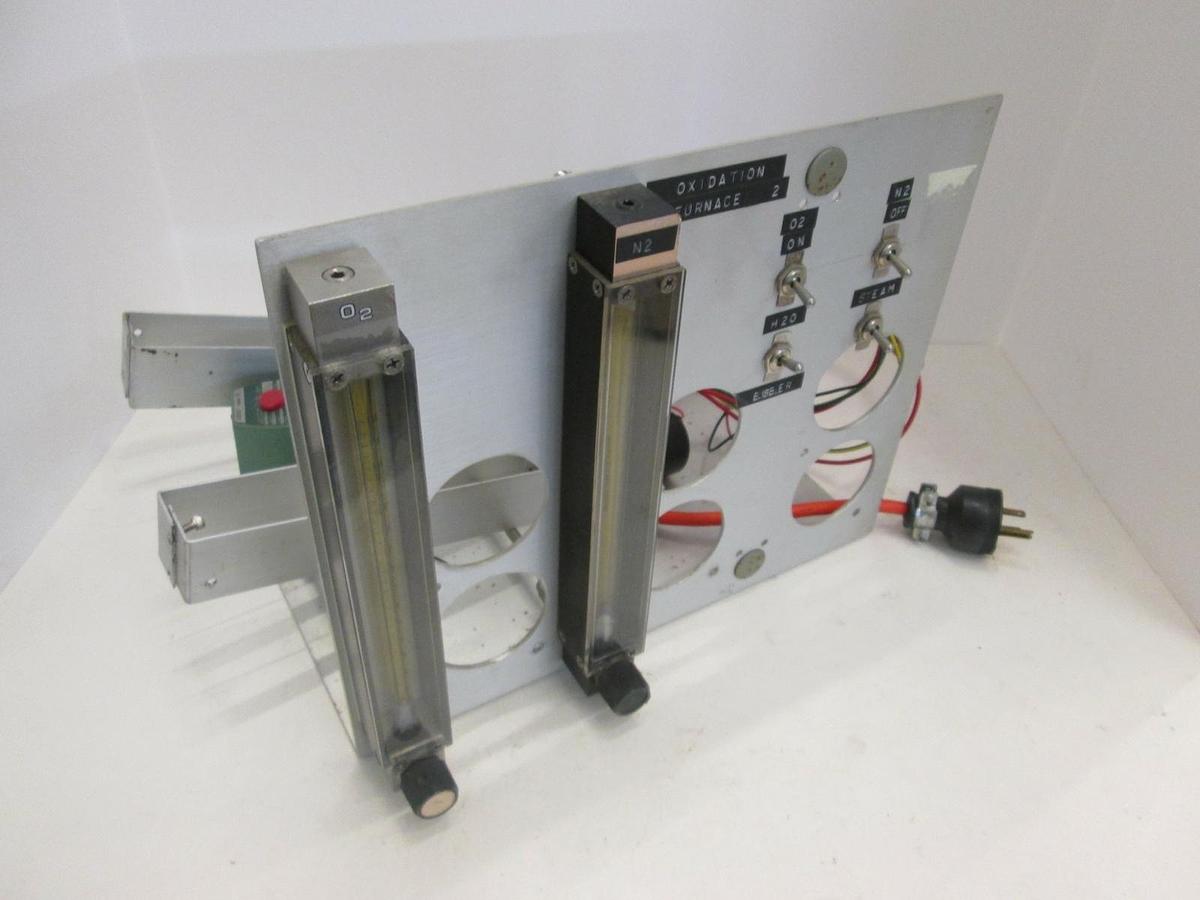 Used Oxidation Furnace for N2/ O2 Gas Flowmeter Panel w/ Solenoid Valves, Used