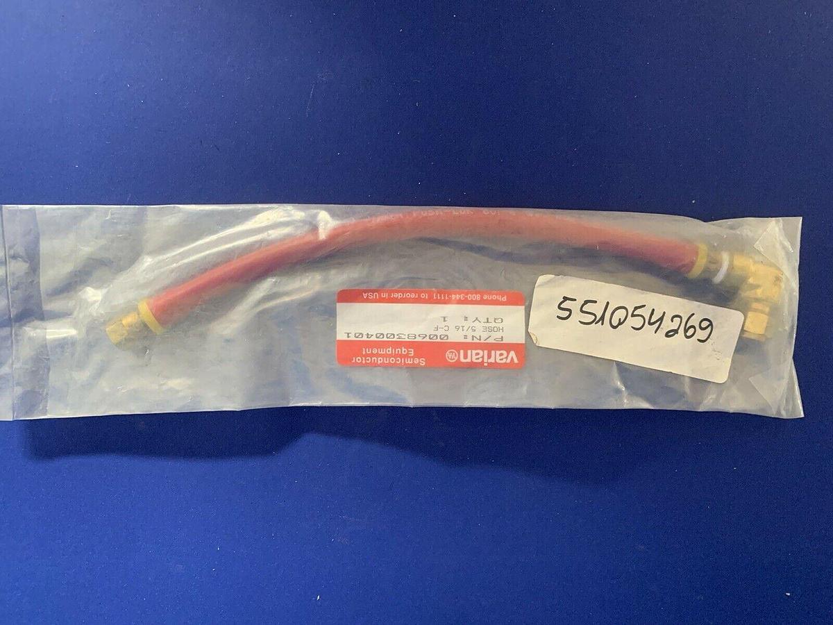 Used Varian Parker Push-Lok Red Hose 0068300401, 5/16 C-F, Brass Fittings, New