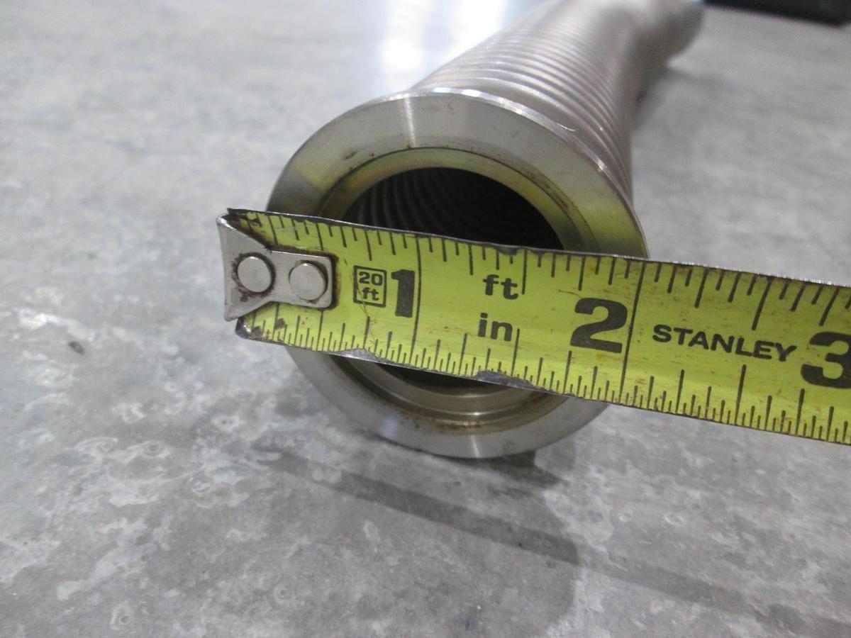 Used Stainless Steel Formed Bellows Vacuum Pipe / Socket, 16"L, 50MM Flange, Used