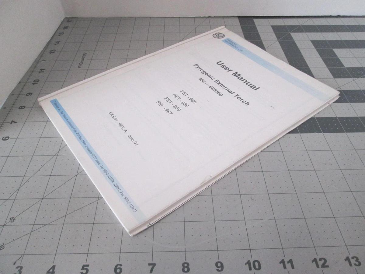 Used Persys Technology, Pyrogenic External Torch, 900- Series User Manual, Used