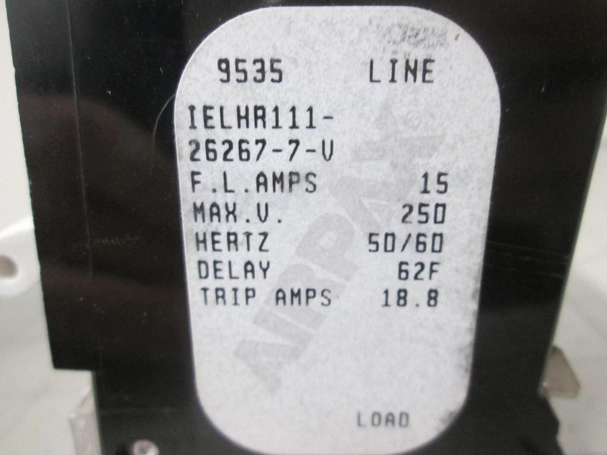 Used Airpax, IELHR111-26267-7-V, 15A, Circuit Breaker, 3 Pole, Used