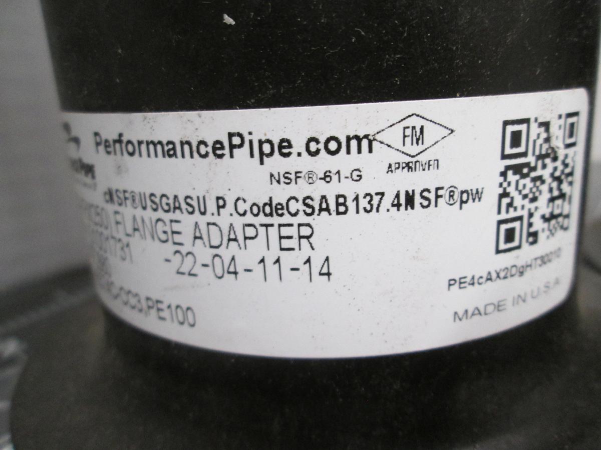 Performance Pipe 8" 3 IPS-9 FM250 Flange Adapter 1083605, PE4710 PE 100, Lot Of 2