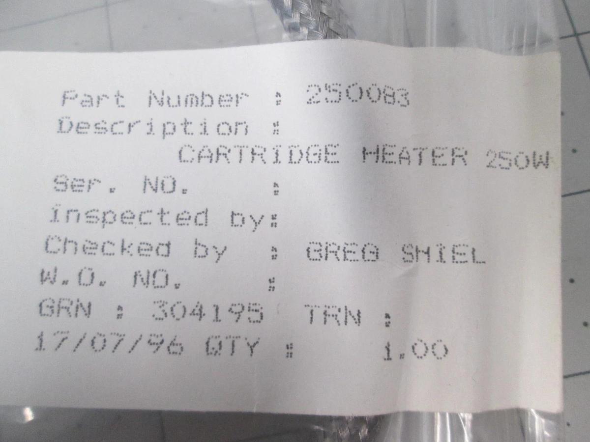 Used 250083, Cartridge Heater, 250W, Used, Used
