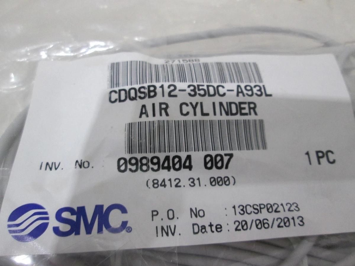 SMC, CDQSB12-35DC-A93L, Air Cylinder w/ Pressure Switch, New