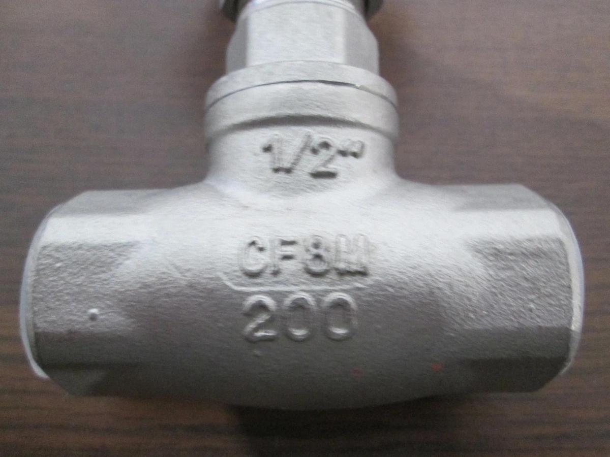 Used Sharpe, 40276, 200 CF8M, 1/2" Red Manual, Globe Valve, Used