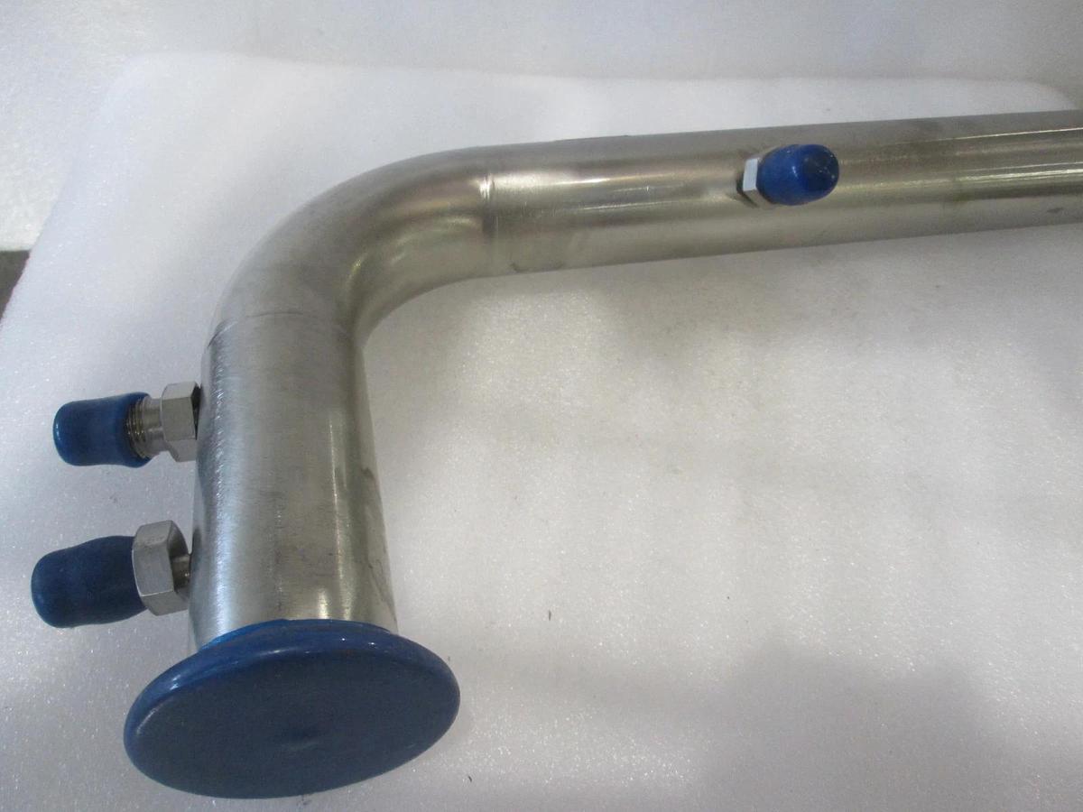 Used AMAT, Insync Systems Inc., 0225-40379-P4, Elbow Vacuum Line w/ 2 Ports, Used