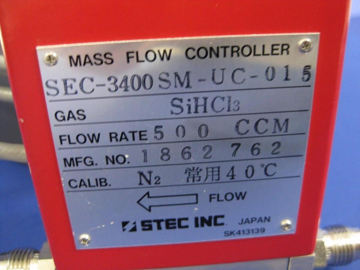 Used STEC SEC-3400S Mass Flow System w/ SMT-3000, SiHCL3, 500 CCM, Used