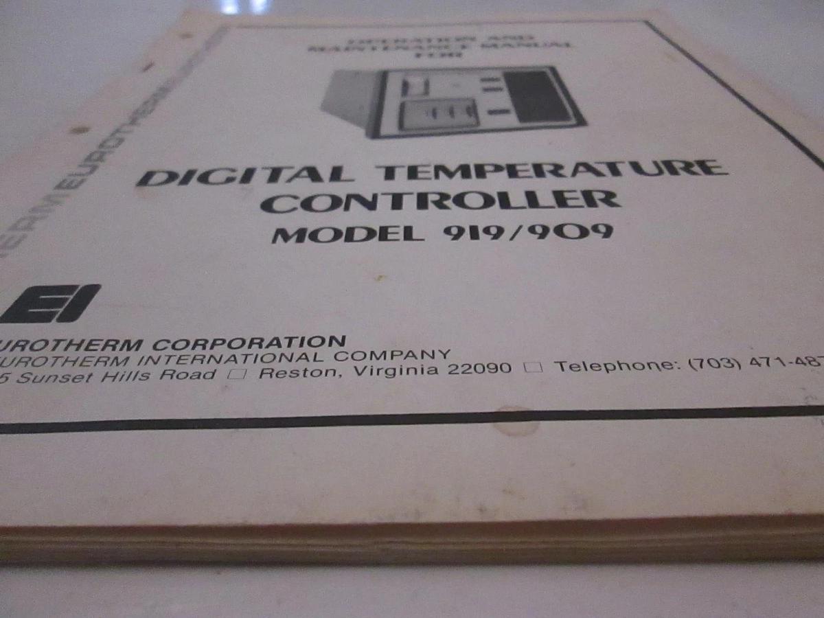 Used Eurotherm Digital Temp Controller Model 919/909 Operation Manual, Used