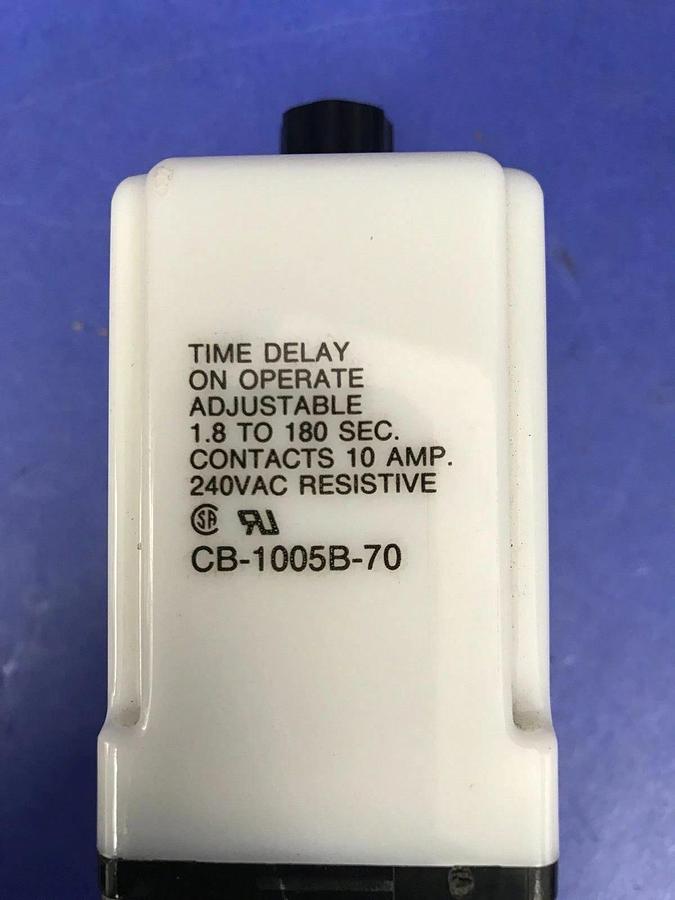 Used Potter & Brumfield CB-1005B-70 Time Delay Relay, 1.8-180 Sec, Used