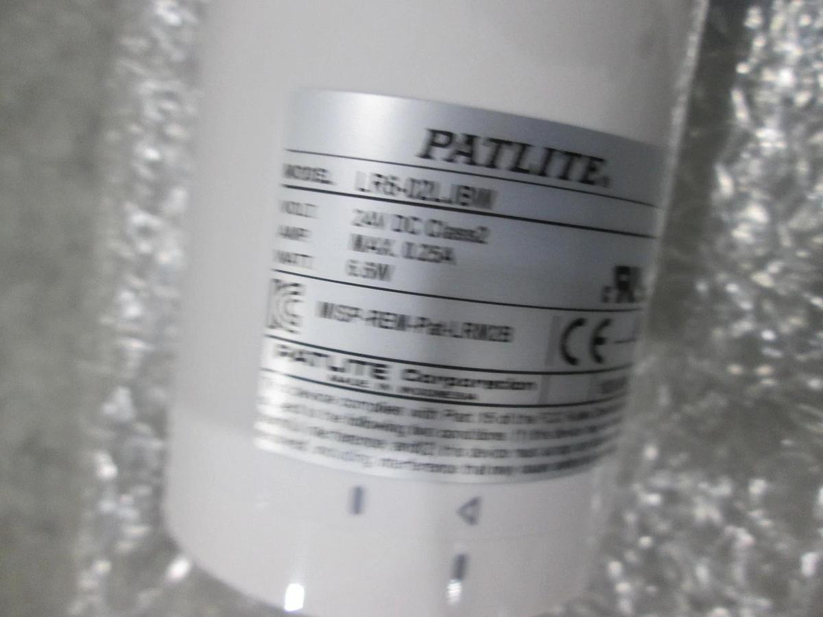 Patlite, LR6-02LJBW, 60mm, 4-Tier, 24VDC, Pole Mont/Cable, Flashing/Buzzer, New