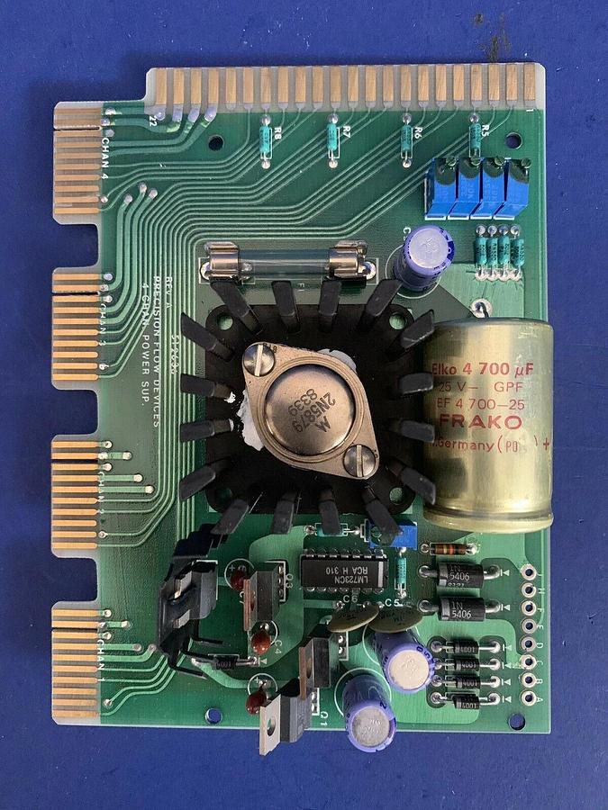 Used Precision Flow Devices 512636 Rev A 4 Chan Power Supply PCB Assy