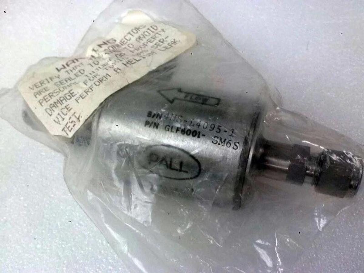 Used PALL Gaskleen GLF6001-SM6S Inline Gas Filter .02 Micron 250psi, 3/8" Comp. Seal