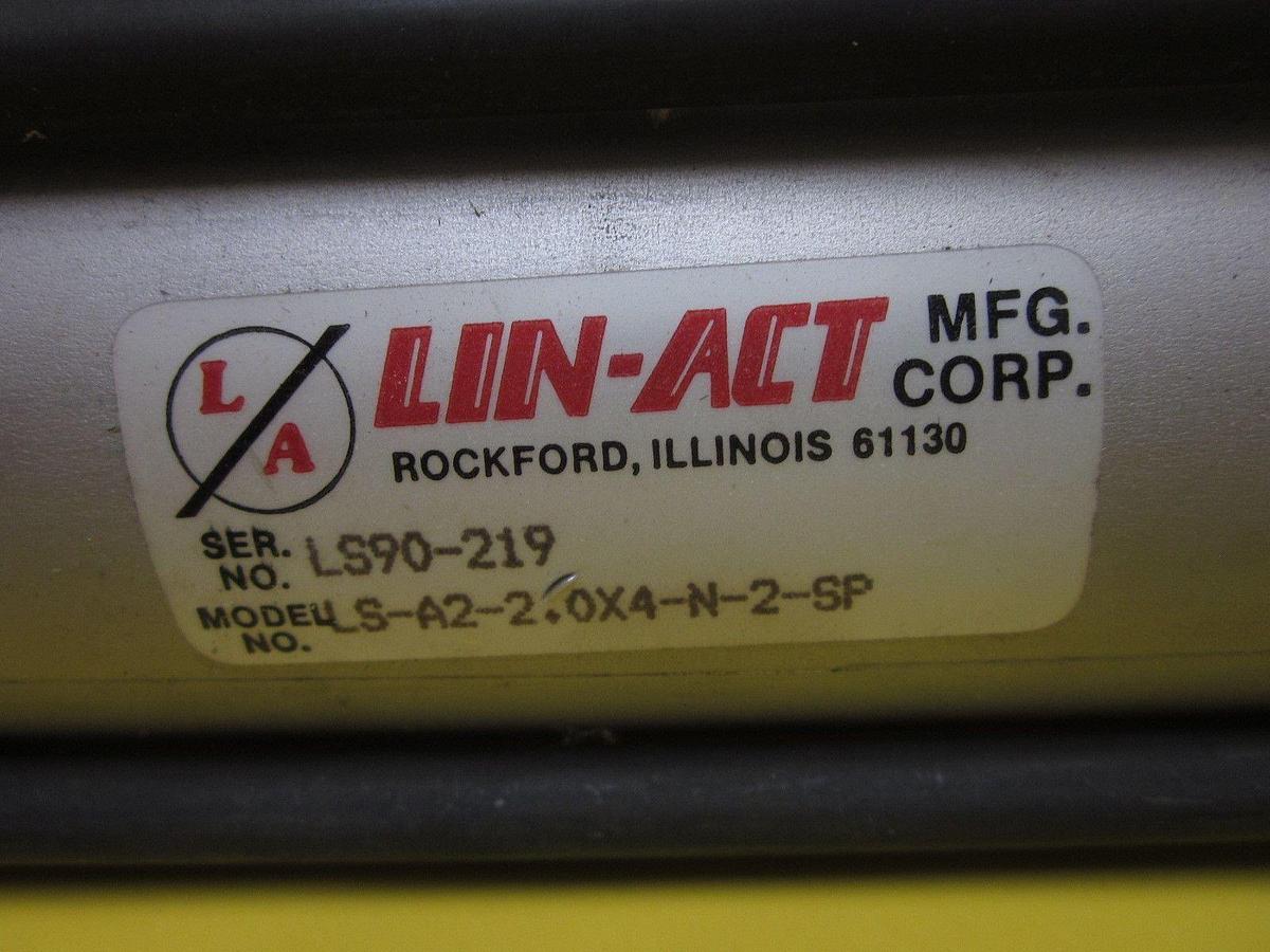 Used Lin-Act LS-A2-2.0X4-N-2-SP Pneumatic Air Cylinder