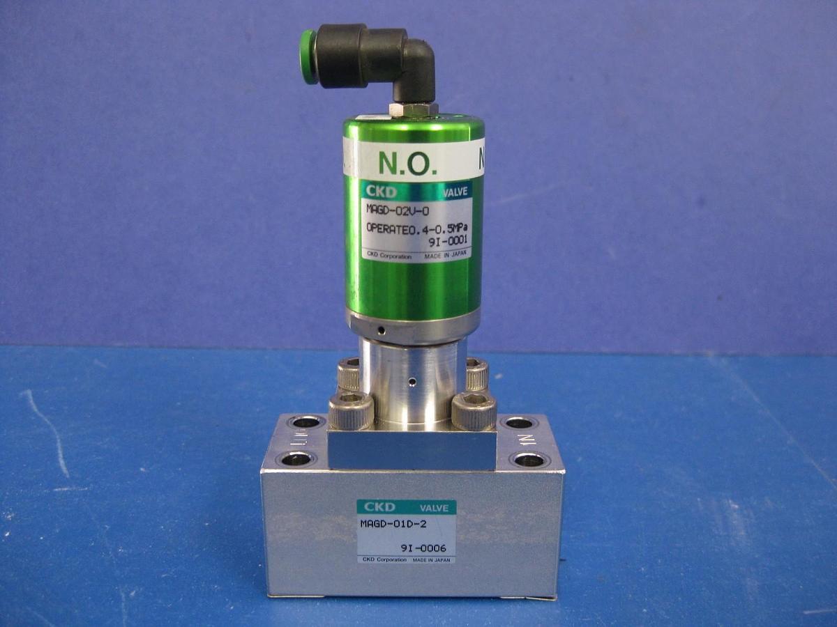 Used CKD MAGD-O1D-2 Air Operated Block Valve, N.O., Used