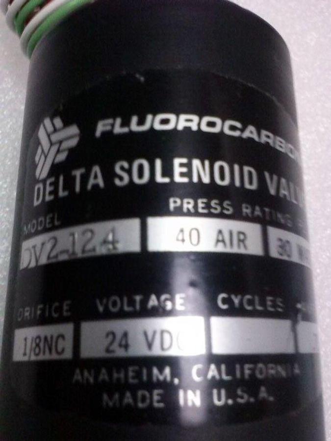 Used Fluorocarbon Delta Solenoid Valve, DV2-124, Normally Closed, New
