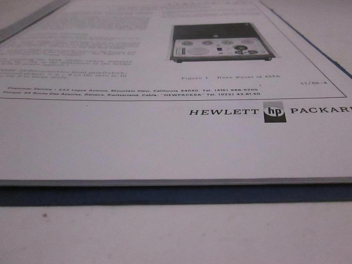 Used HP 432A Power Meter All Serials Service Note, Used