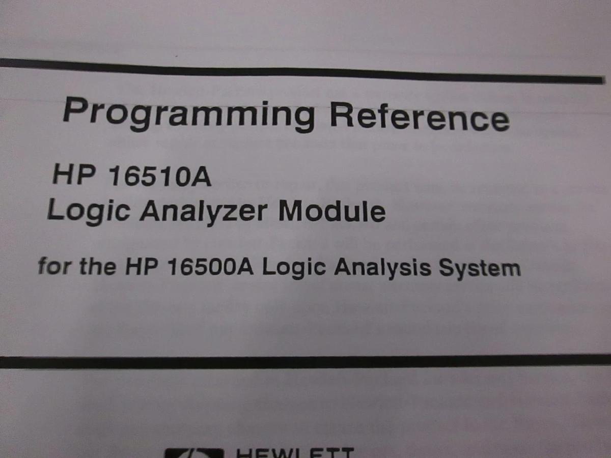 Used HP 16510A Logic Analyzer Module Programming Reference, Used