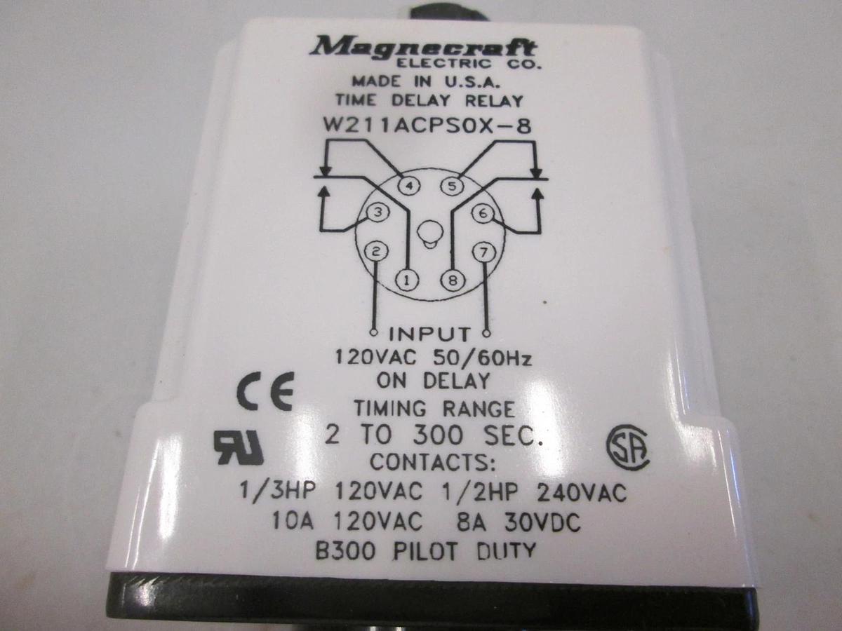 Magnecraft, W211ACPSOX-8, Time Delay Relay, 120AC, New