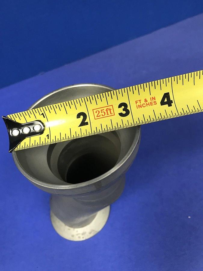 Used Stainless Steel 45° Elbow Vacuum Pipe w/ 75/50 Ball Socket to NW50, Used