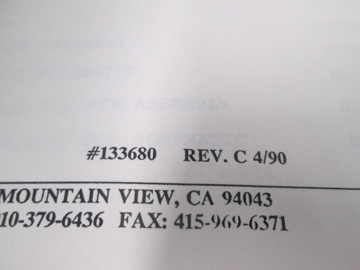 Used Tencor, Tencore P-1 Reference Drawings, 133680 REV. C 4/90, Used