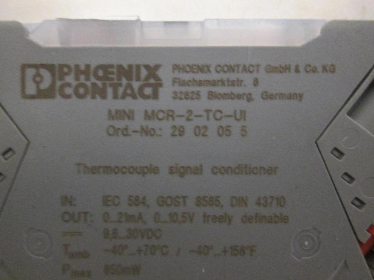 Used Phoenix Contact, Thermocouple Signal Conditioner, MCR-2-TC-UI, Used, Lot of 2