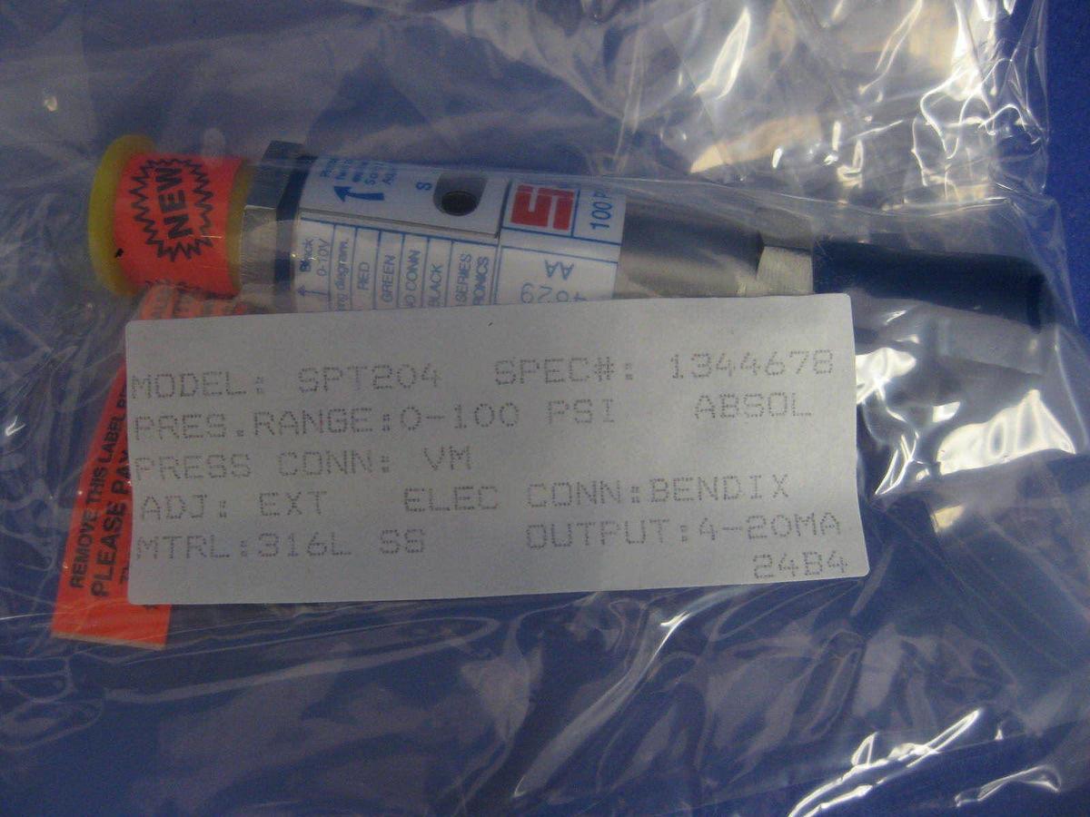 SPAN Instruments SPT-204 Pressure Transducer, 0-100 PSIG, 4-20mA, New in Box