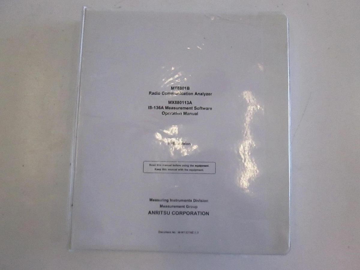 Used Anritsu MT8801B Radio Communication Analyzer, Software Operation Manual, Used