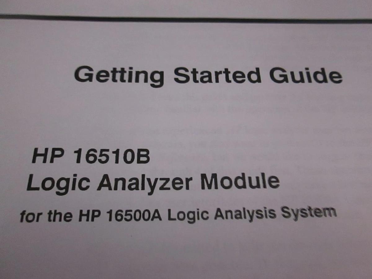 Used HP 16510B Logic Analyzer Module Getting Started Guide, Used