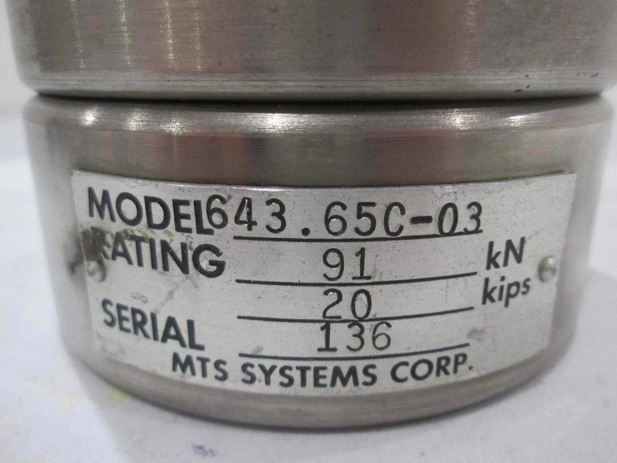 Used MTS Systems Corp., 643.65C-03, Load Cell, 91kN, Used