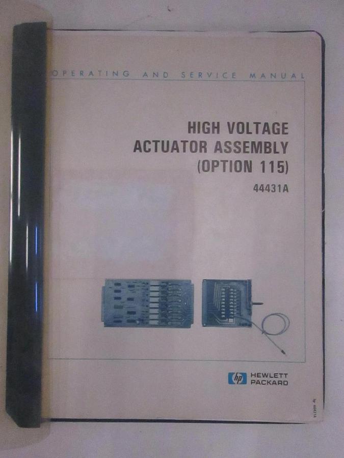 Used HP High Voltage Actuator Assy (115) Operating and Service Manual, Used