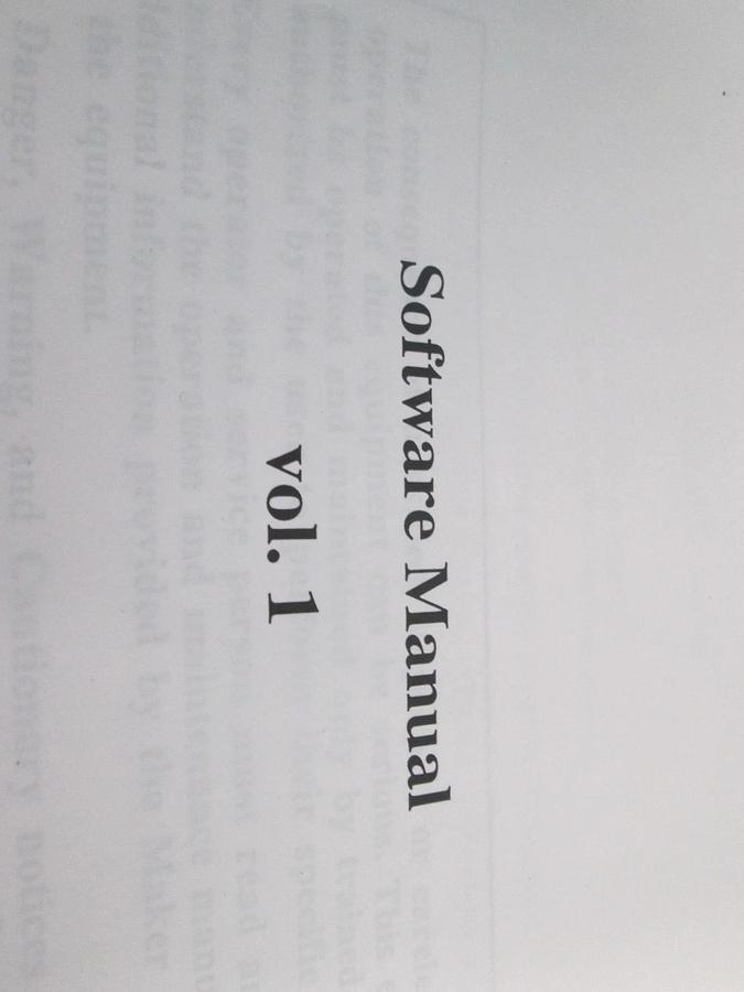 Used TEL Tokyo, IW-6C, Software Manual, VOL. 1, Used