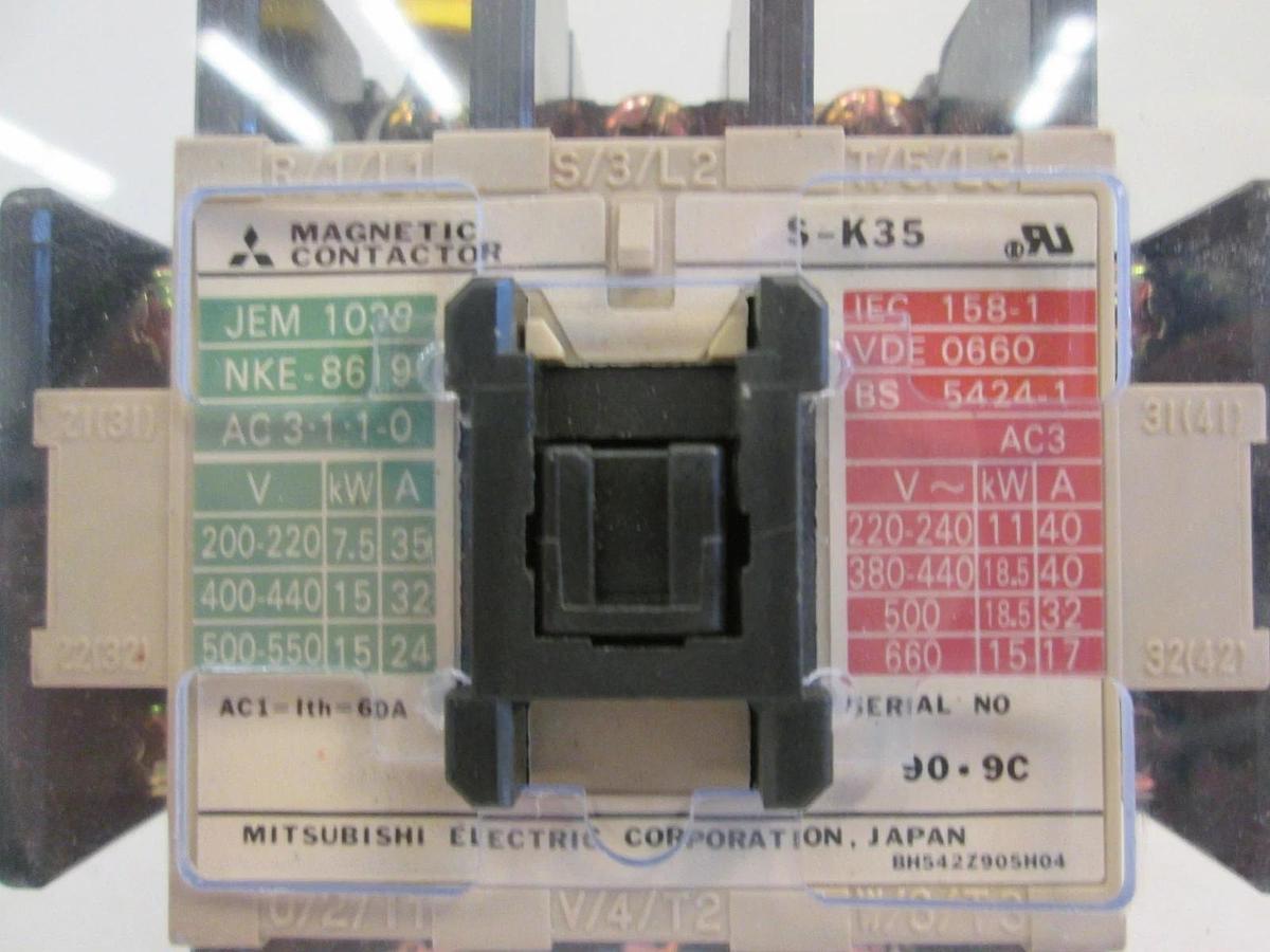 Used Mitsubishi S-K35 Magnetic Contactor, 100VAC Coil, Used