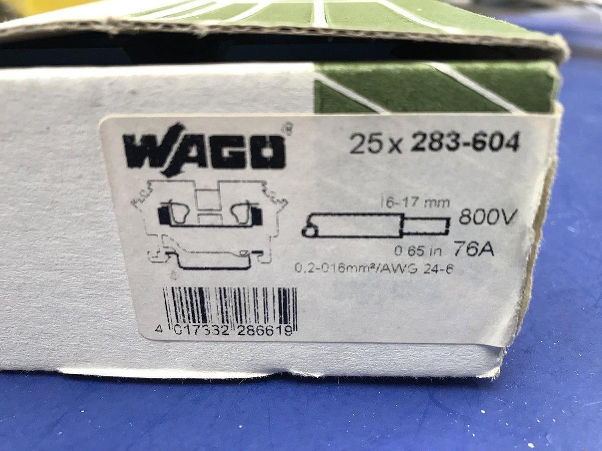 Used Wago 283-604 Terminal Block, 800V 16mm2 Box of 10