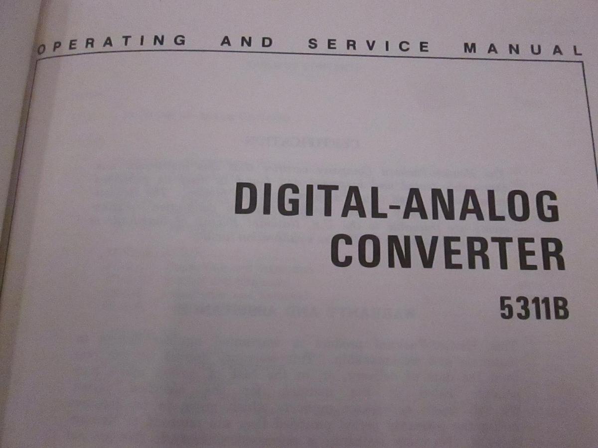 Used HP Model 5311B Digital-Analog Converter Operating and Service Manual, Used