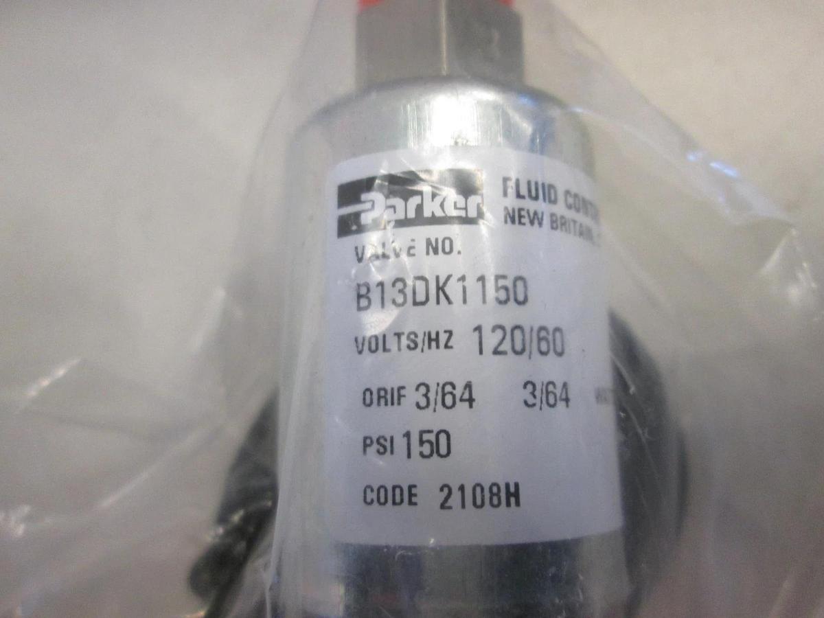 Parker, B13DK1150, Solenoid Valve, 3/64 Orifice, 120/60Hz, 150 PSI, New