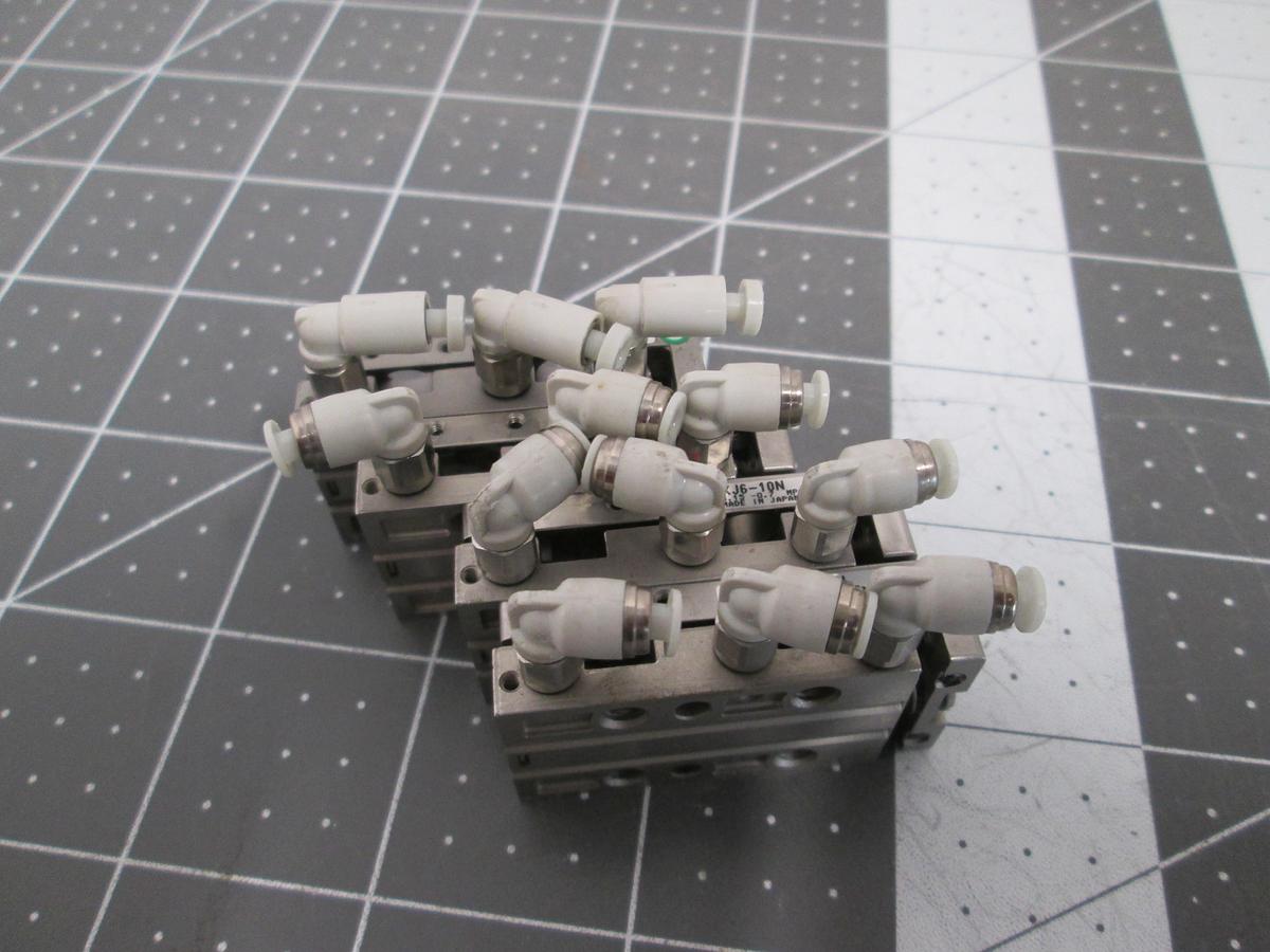 Used SMC 11-MXJ6-10N Air Slide Table Lot of 4 Cleanroom Pneumatic Guided Cylinder