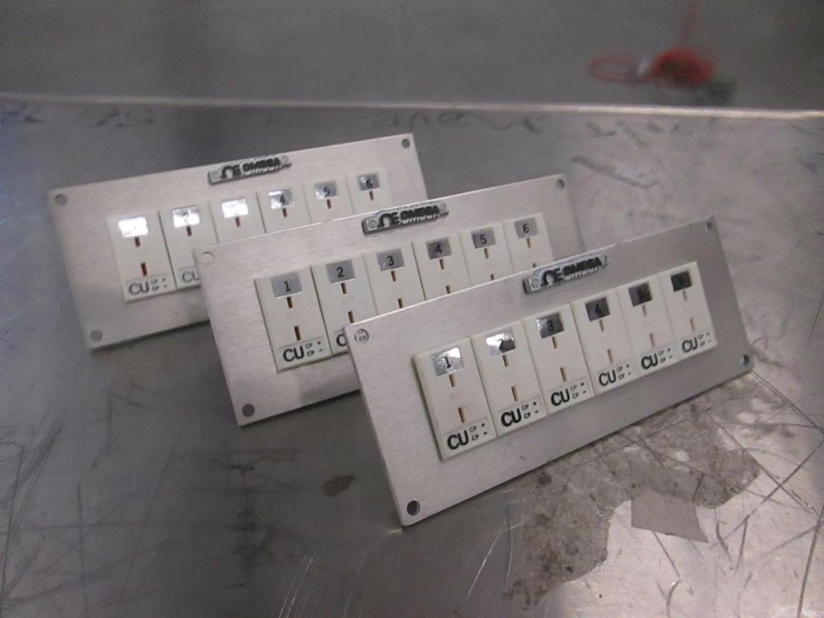 Used Omega Junction Box Face Plate 6 zone interface, B type, furnace, Used, Lot of 3