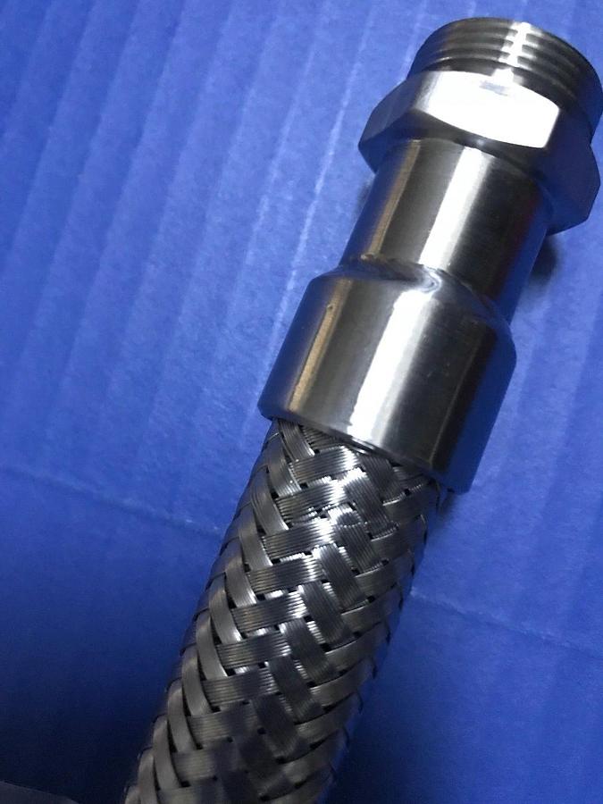 Brooks 8081662 SS Braided Hose 37"L w/ 3/4" OD Male Fittings, New