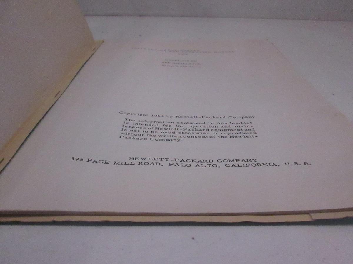 Used HP Model 670 HM SHF Oscillator Preliminary Instruction and Operating Manual