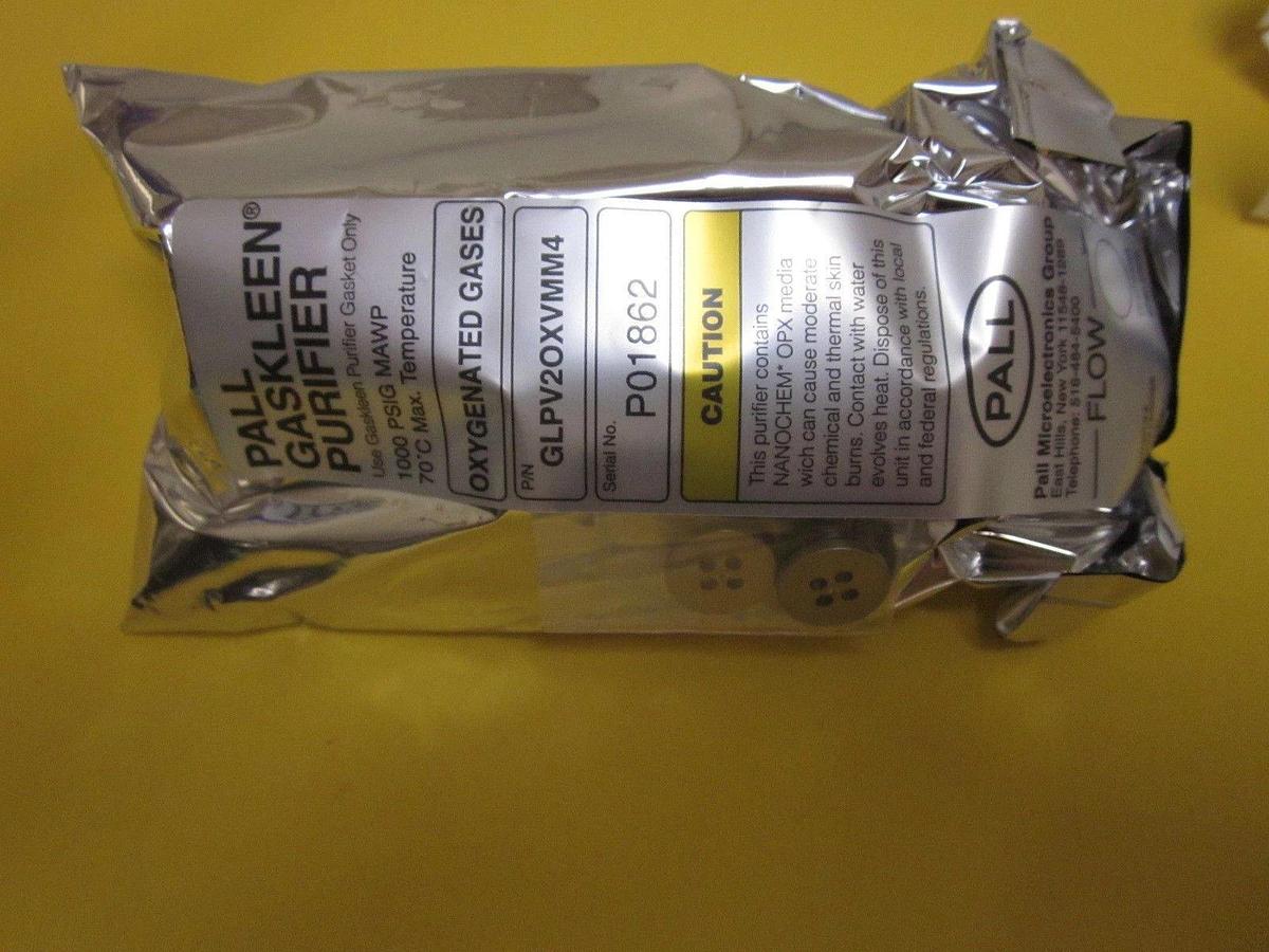 Used PALL Gaskleen Purifier, Oxygenated Gases, 1/4" M/M VCR Gasket Seal, GLPV2OXVMM4
