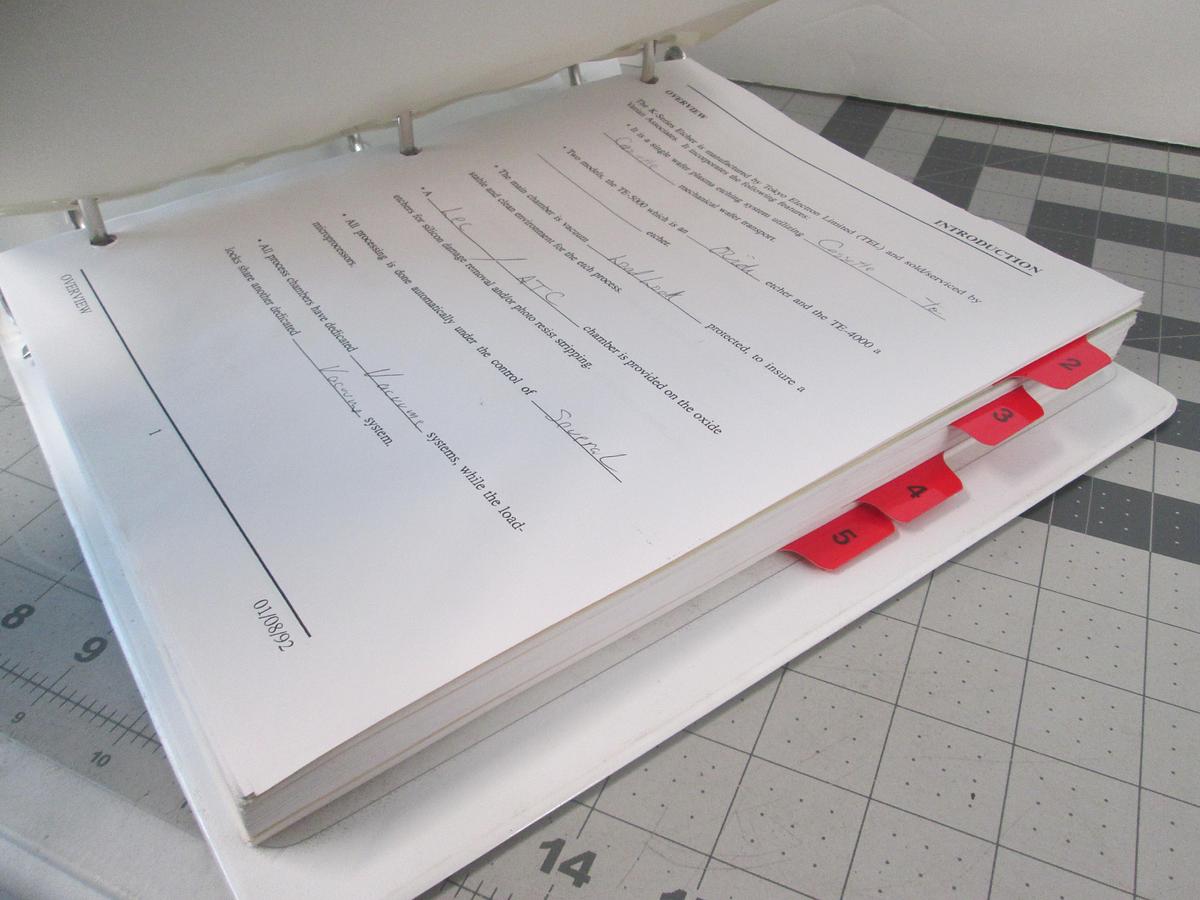 Used Varian, TEL K-Series, Plasma Etcher, Operation and Preventive Maintenance Training Notebook, Used