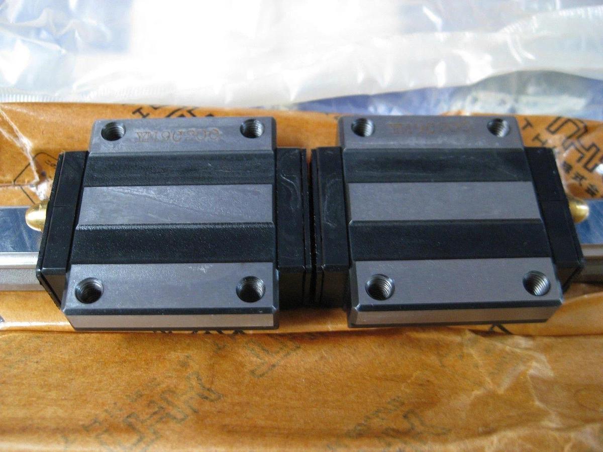 THK HSR15TA Linear Guide w/ 2 Full Ball Linear Motion Guide Blocks, Lot of 2 NEW